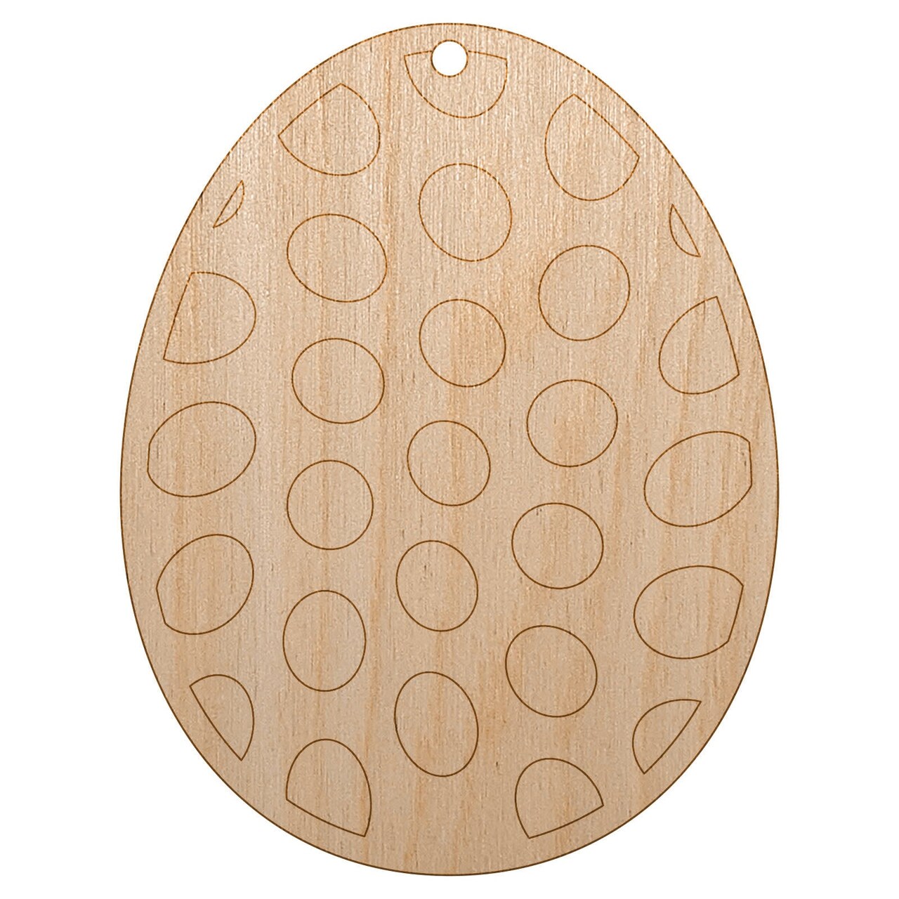 Polka Dot Easter Egg Unfinished Craft Wood Holiday Christmas Tree DIY Pre-Drilled Ornament